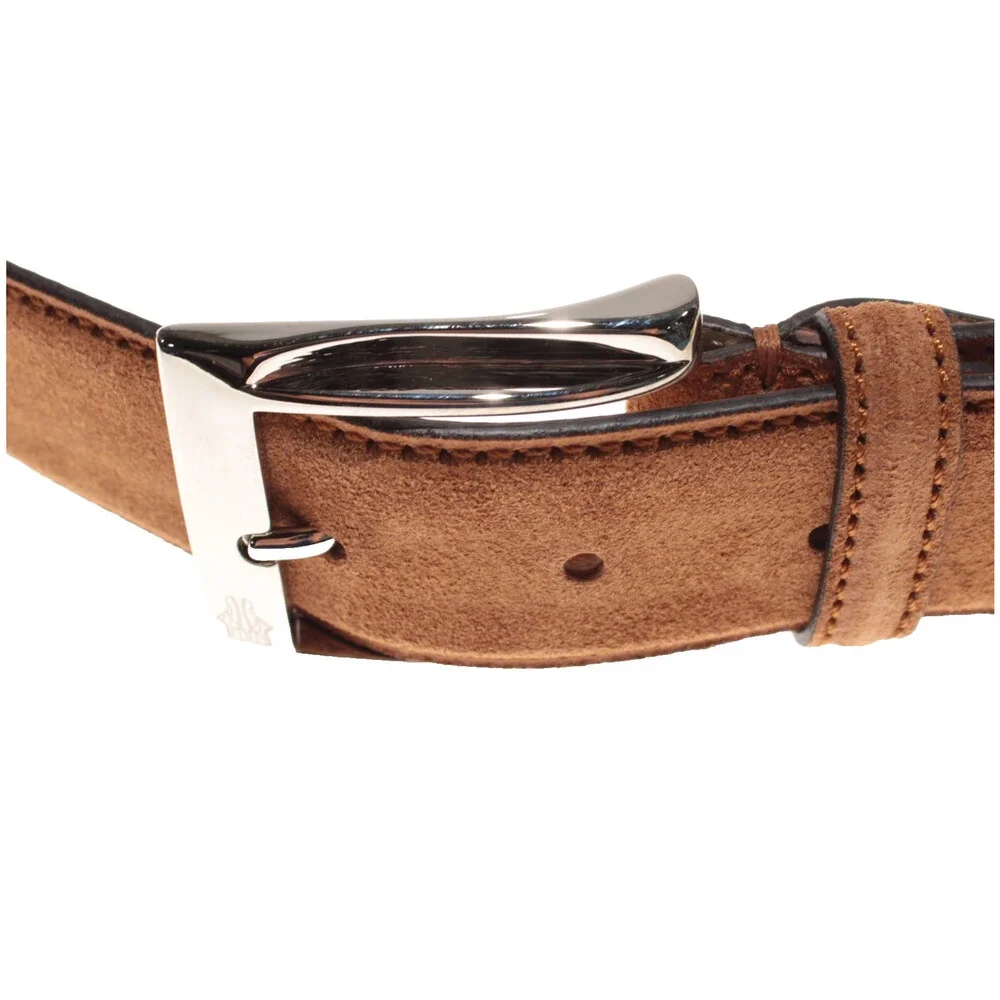 Di Bianco NWT Cut to Size Dress Belt In Solid Brown Suede Leather One Size
